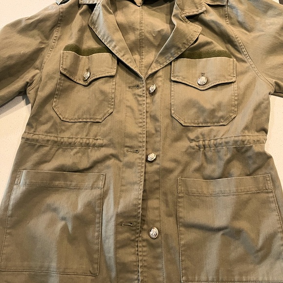 Zara. Army Green Utility Jacket. Cinchable drawcord at waist - Picture 1 of 7